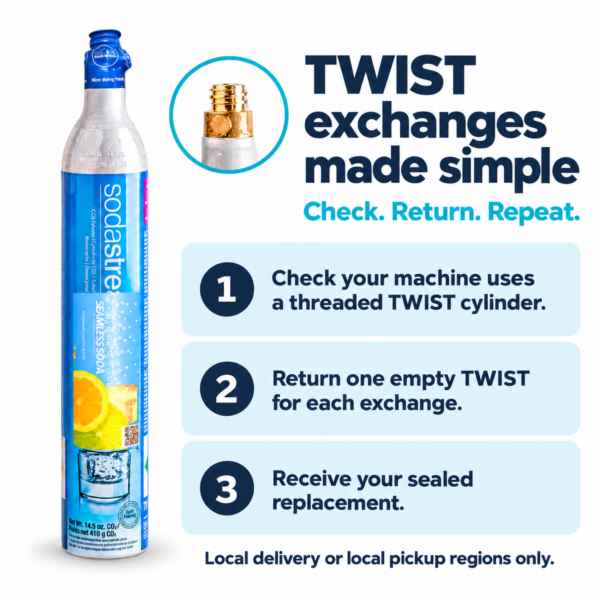 Seamless Soda twist exchange guide
