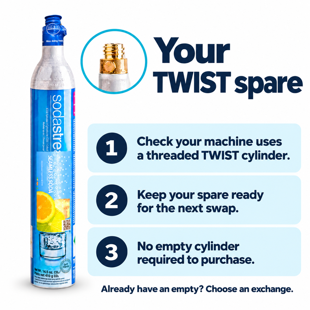 Seamless Soda twist spare guide