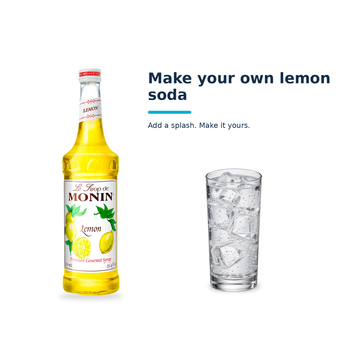 Monin Lemon syrup with a serving illustration