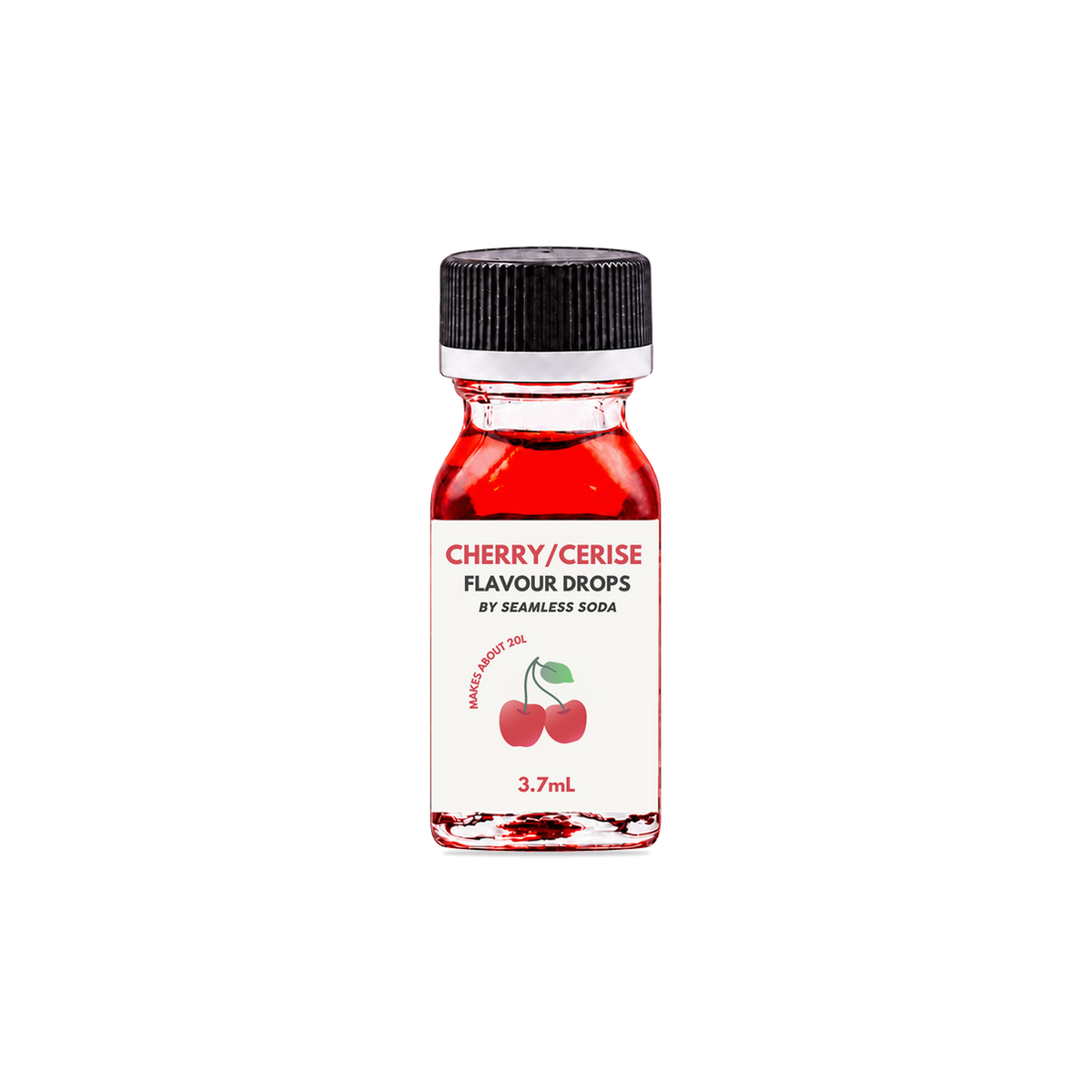 Seamless Soda Cherry Flavour Drops, 3.7 mL white-label bottle