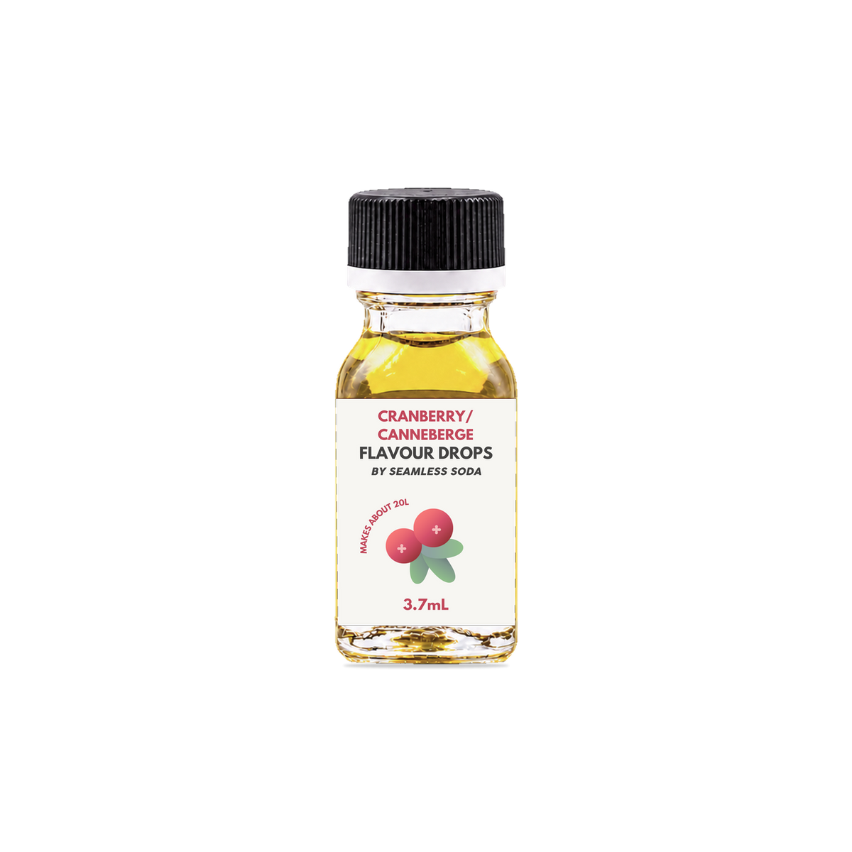 Seamless Soda Cranberry Flavour Drops, 3.7 mL white-label bottle
