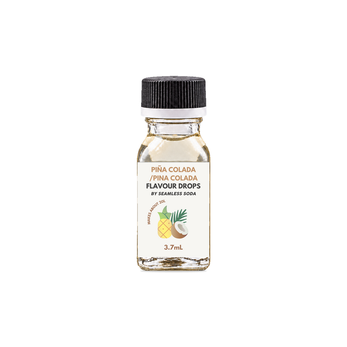 Seamless Soda Piña Colada Flavour Drops, 3.7 mL white-label bottle