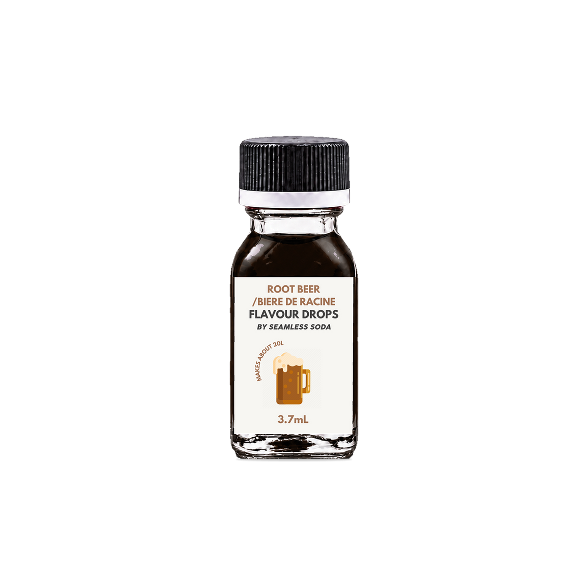 Seamless Soda Root Beer Flavour Drops, 3.7 mL white-label bottle