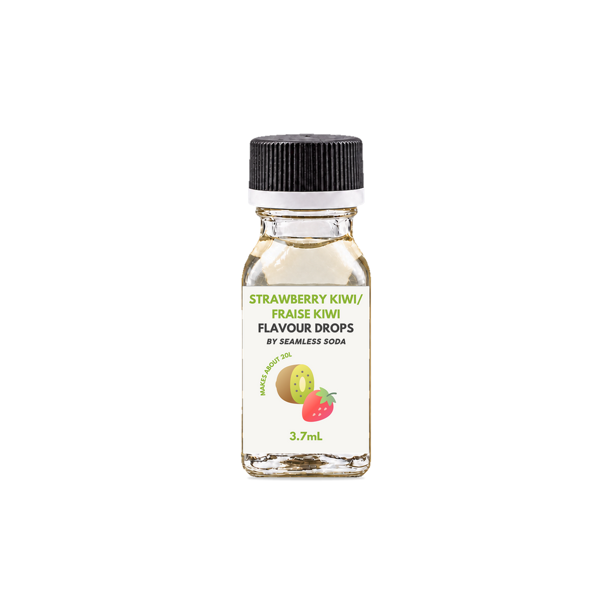 Seamless Soda Strawberry Kiwi Flavour Drops, 3.7 mL white-label bottle