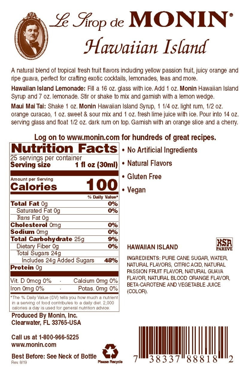 Hawaiian Island Syrup - 750ML