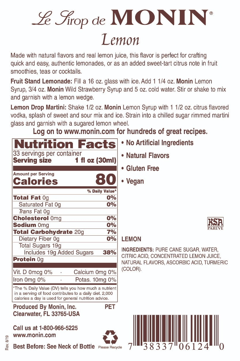 Lemon Syrup - 750ML