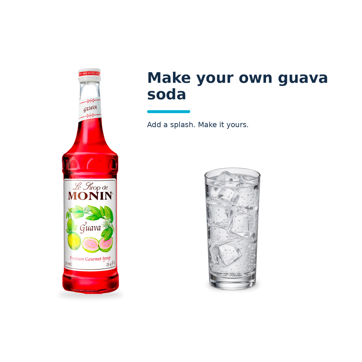 Monin Guava syrup with a serving illustration
