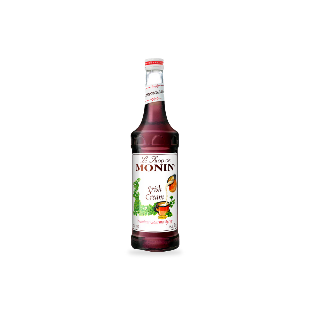 Monin Irish Cream (Cream Soda) syrup 750 mL bottle on a transparent background with a subtle base shadow
