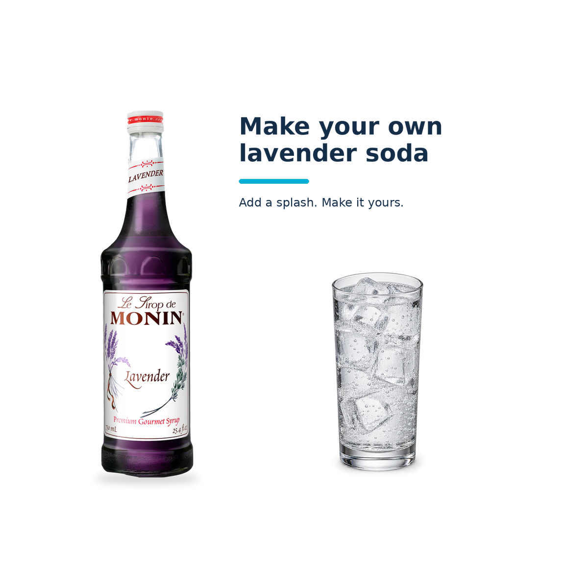 Monin Lavender syrup with a serving illustration