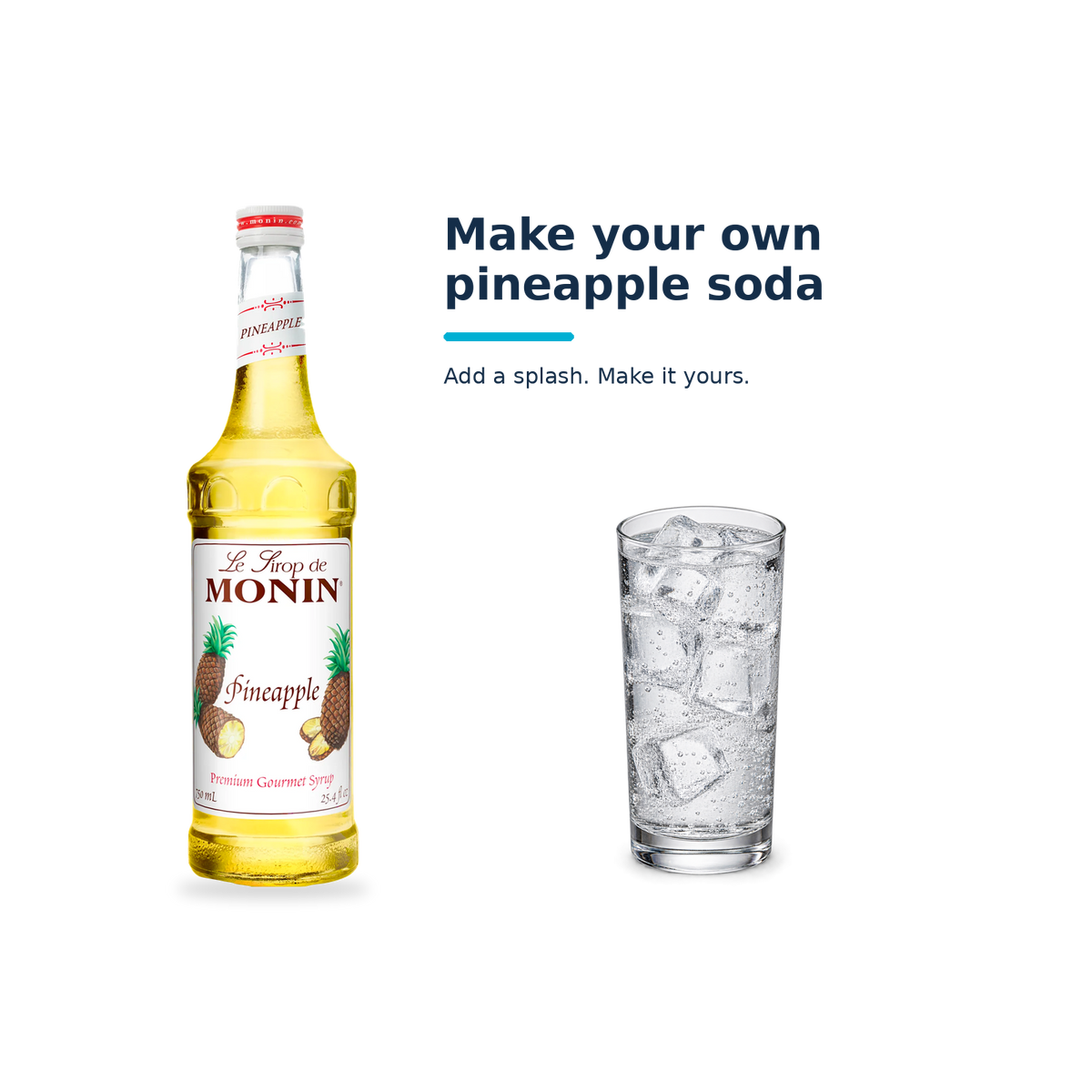 Monin Pineapple syrup with a serving illustration
