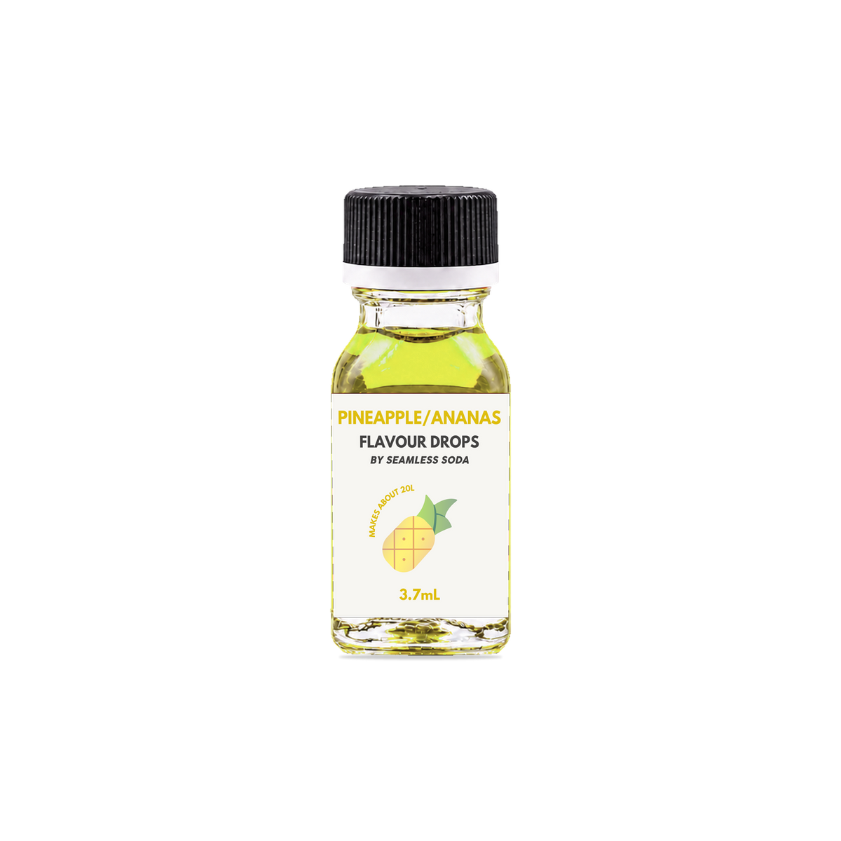 Seamless Soda Pineapple Flavour Drops, 3.7 mL white-label bottle