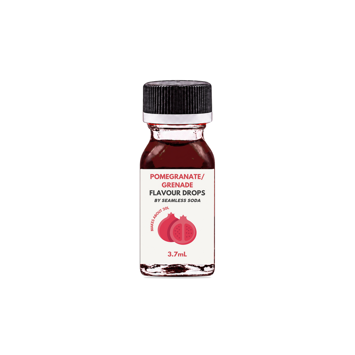 Seamless Soda Pomegranate Flavour Drops, 3.7 mL white-label bottle